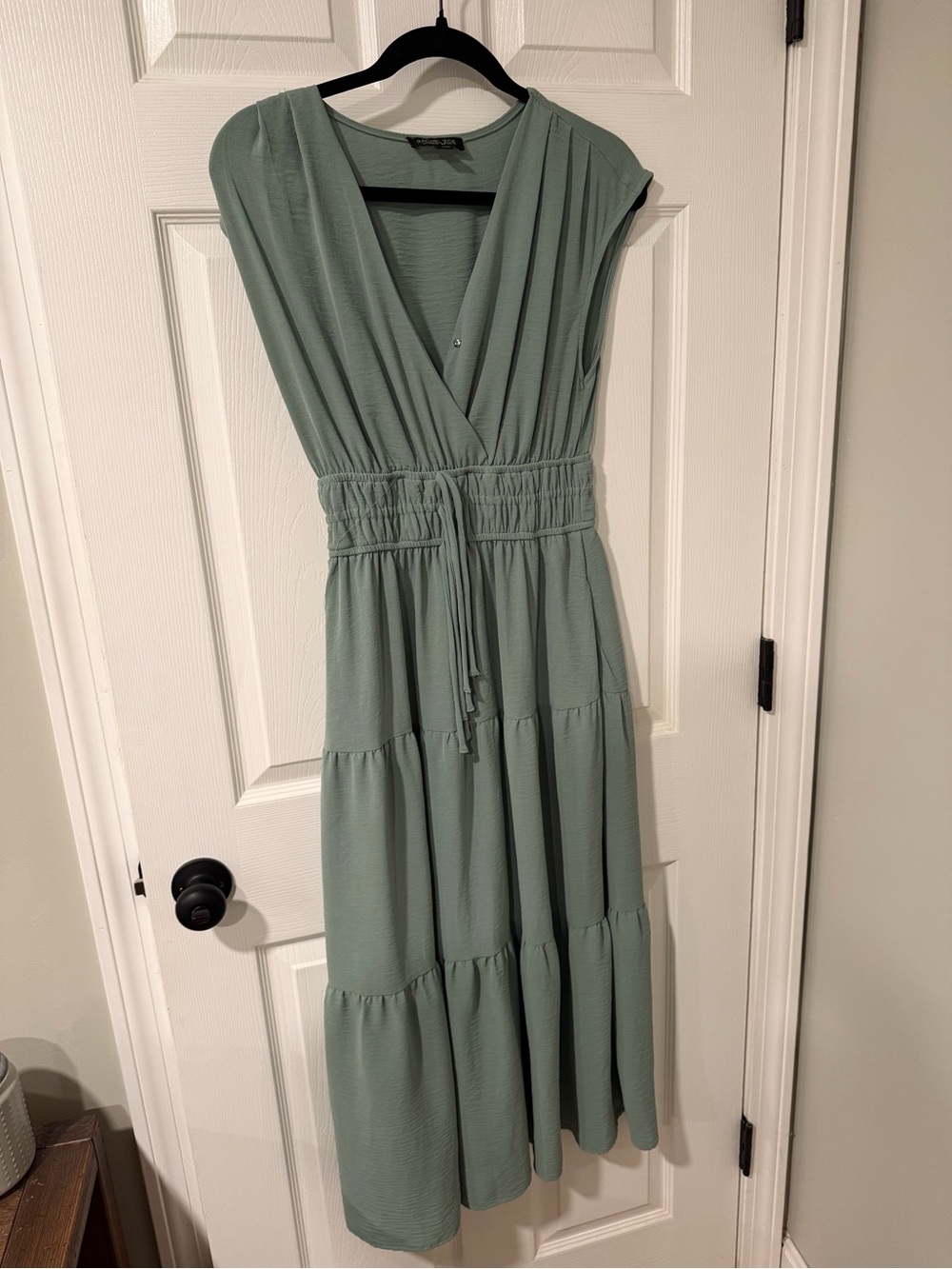 Sage Tiered Maxi Dress with Smocked Waist